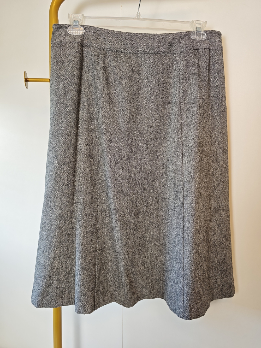 Vintage Capsule Academia Appleseed's Gray A-Line Wool-Blend Knee Length Skirt